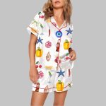 Summer Aesthetic Collage Pattern Pajama Set