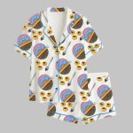 Watercolor Caviar Art Print Satin Pajama Set