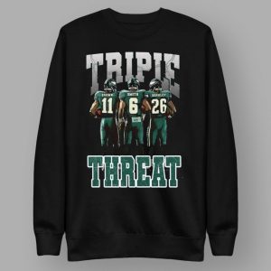Triple Threat Saquon Barkley Aj Brown And Devonta Smith Eagles Shirt