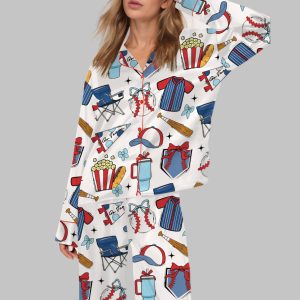 Baseball Game Day Satin Pajama Set