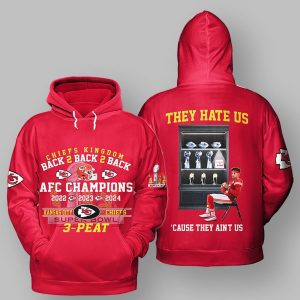 Mahomes They Hate Us 'Cause They Aint Us Chiefs Kingdom Back 2 Back 2 Back AFC Champions Shirt