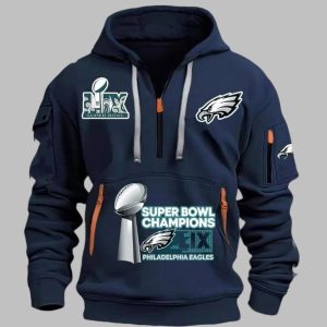 Eagles Super Bowl LIX Champions 2025 Quarter Zip Hoodie