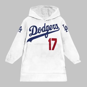 Ohtani 17 LA Dodgers Unisex Blanket Hoodie 1 Ohtani 17 LA Dodgers Unisex Blanket Hoodie