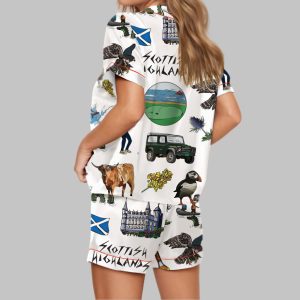Scottish Highlands Travel Satin Pajama Set