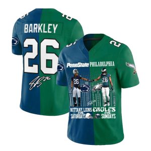 Barley 26 Nittany Lions On Saturdays Eagles On Sundays Jersey