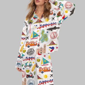 Philippines Travel Satin Pajama Set