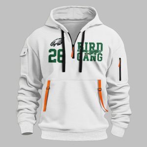 Bird Gang Eagles Football Quater Zip Hoodie