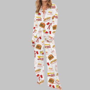 Burger Fast Food Satin Pajama Set