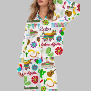 Fiesta Cinco De Mayo Satin Pajama Set