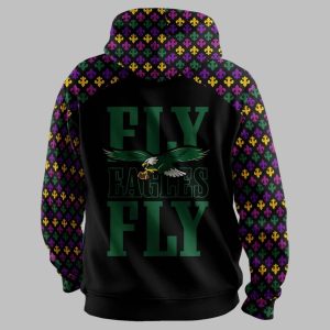 Mardi Gras Fly Eagles Fly Hoodie