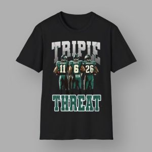 Triple Threat Saquon Barkley Aj Brown And Devonta Smith Eagles Shirt