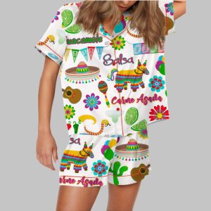Fiesta Cinco De Mayo Satin Pajama Set