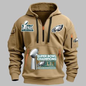 Eagles Super Bowl LIX Champions 2025 Quarter Zip Hoodie